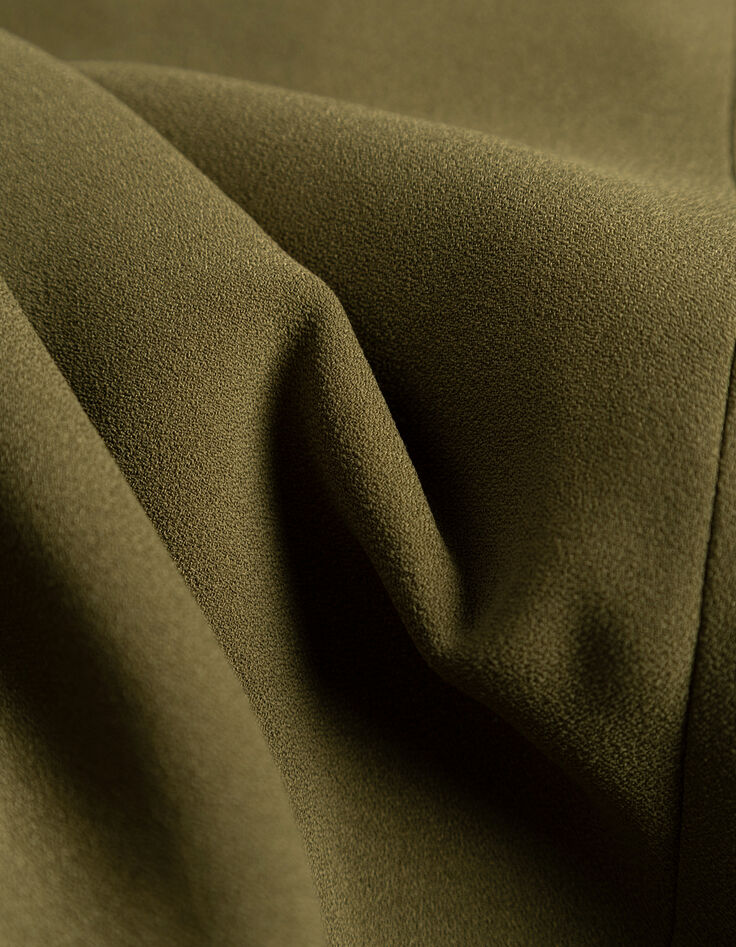 Women’s khaki recycled polyester crepe suit jacket-6