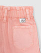 Short en jean p&ecirc;che ganses brod&eacute;es c&ocirc;t&eacute;s fille-7