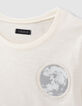 Boys&rsquo; ecru astronaut-leopard image organic cotton T-shirt-2