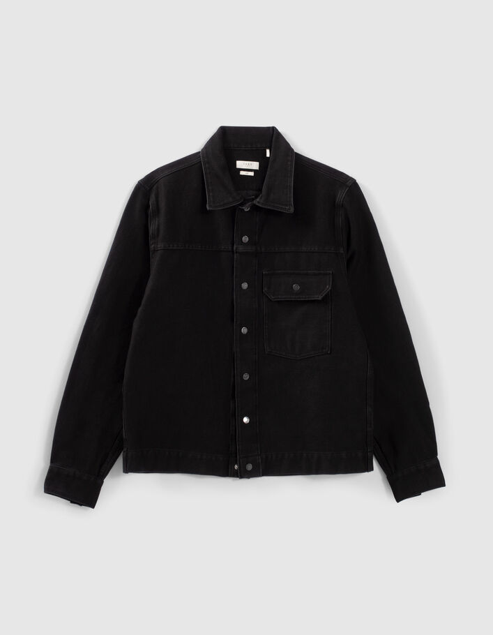 Men’s black Fleece denim REGULAR overshirt