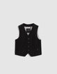 Gilet de costume noir c&eacute;r&eacute;monie Gar&ccedil;on-1