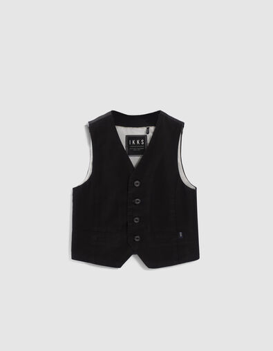 Gilet de costume noir c&eacute;r&eacute;monie Gar&ccedil;on - IKKS