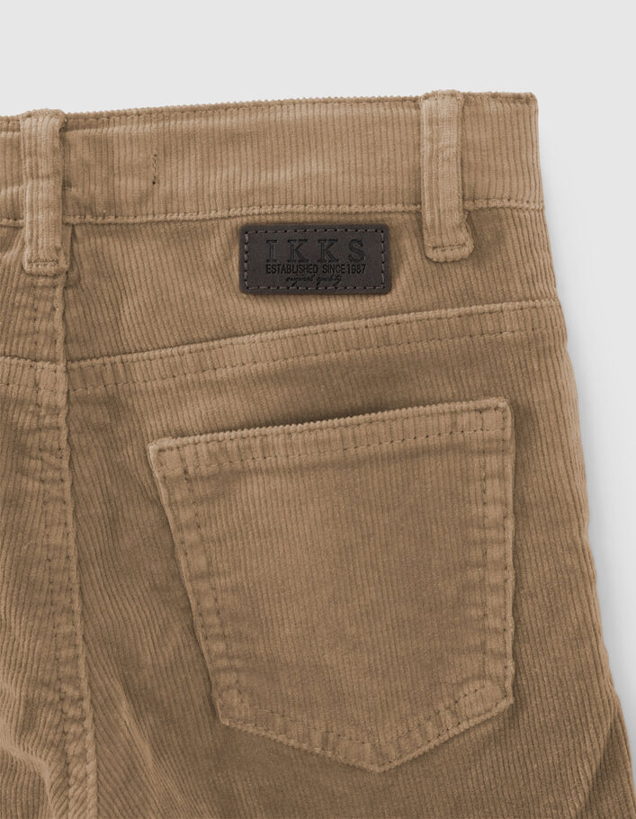 Pantalon SLIM moka en velours milleraies garçon-5