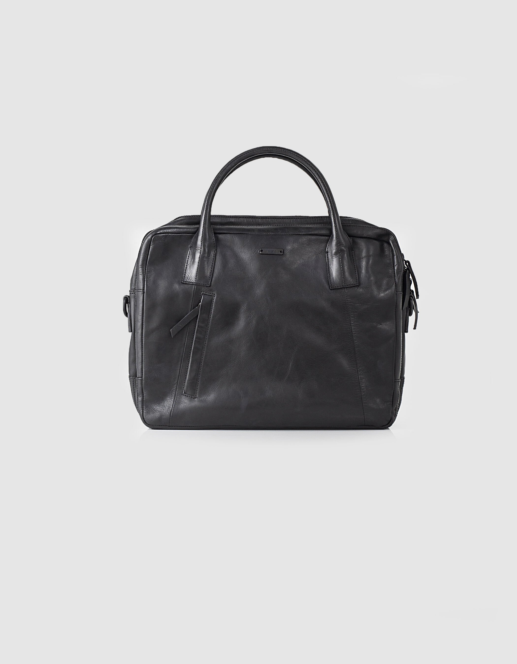 Sac noir en cuir homme IKKS