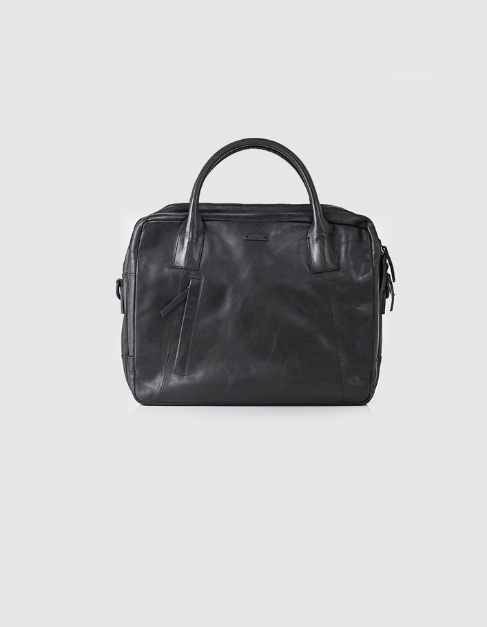 Sac noir en cuir homme - IKKS