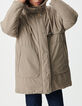 Doudoune beige capuche fourr&eacute;e Femme-2