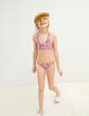Maillot de bain 2 pièces corail foncé Surf recyclé fille-6