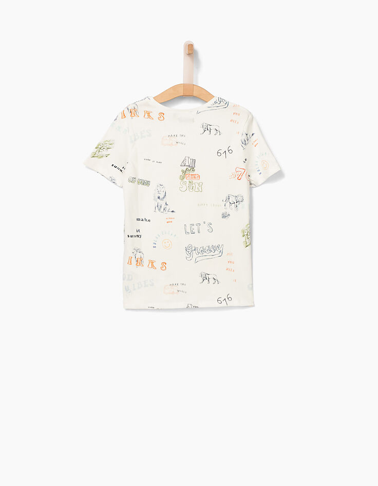 Boys' off-white drawing T-shirt-4