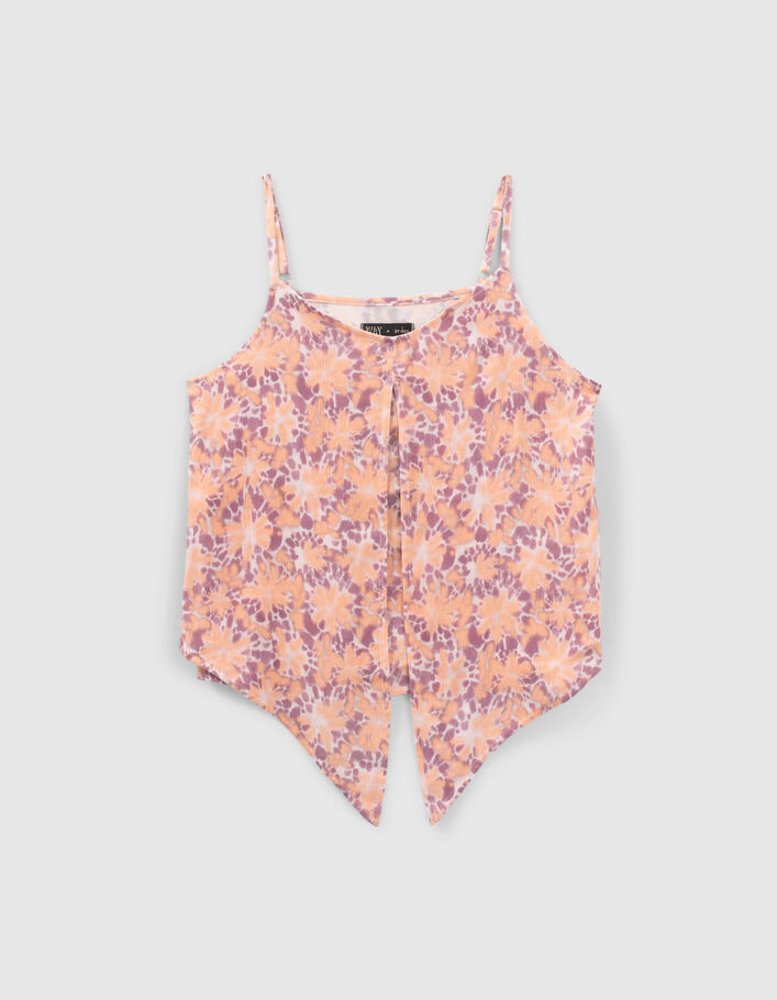 Girls’ violet psychedelic flower print camisole - IKKS