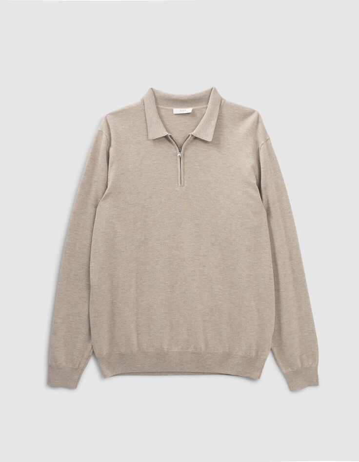 Polo vison bi-mati&egrave;re Interlock au dos Homme-6