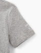 Boys' medium grey marl lenticular cap T-shirt -6
