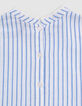 Blouse rayures bleues col dentelle et basque fille-7