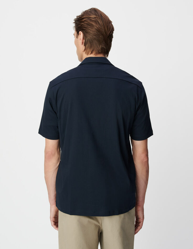 Marine regular overhemd korte mouwen tricot Heren-3