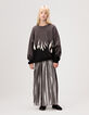 Girls’ silver lamé pleated long skirt-1