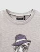 T-shirt gris visuel panth&egrave;re-gangster gar&ccedil;on-2