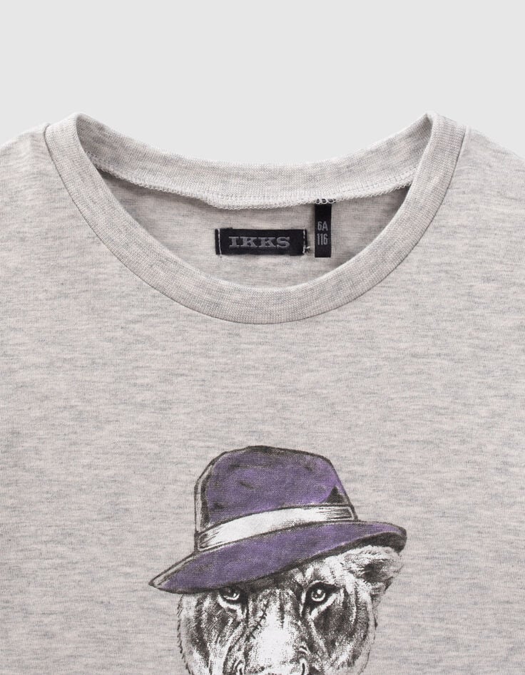 T-shirt gris visuel panth&egrave;re-gangster gar&ccedil;on-2