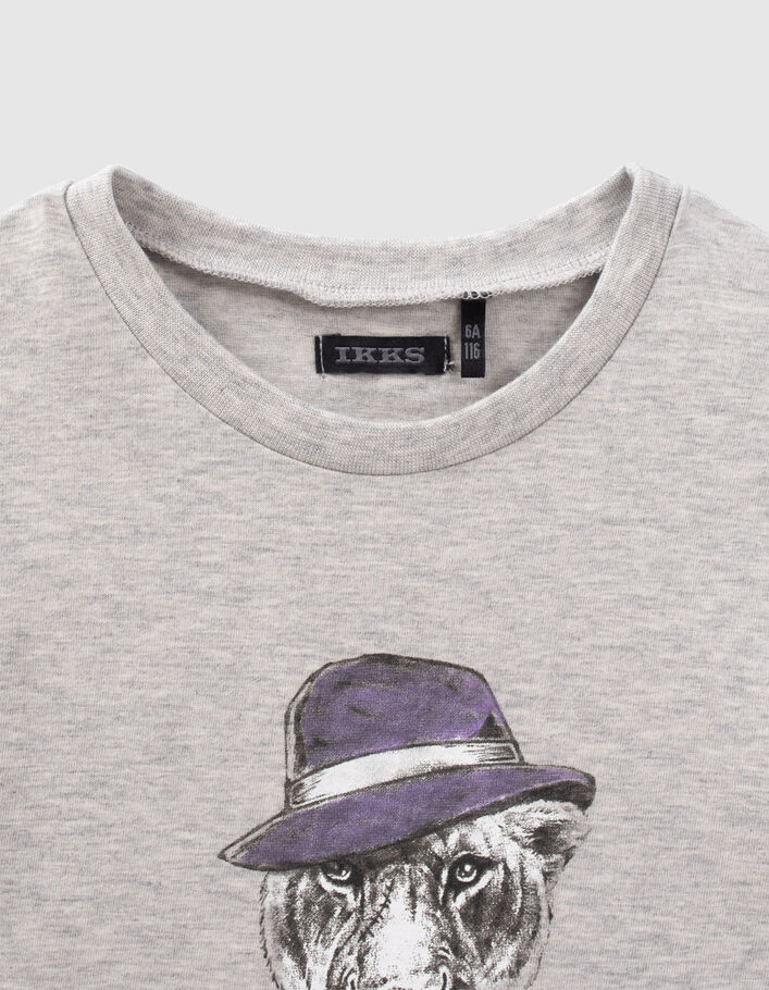 Boys’ grey panther-gangster image T-shirt-3