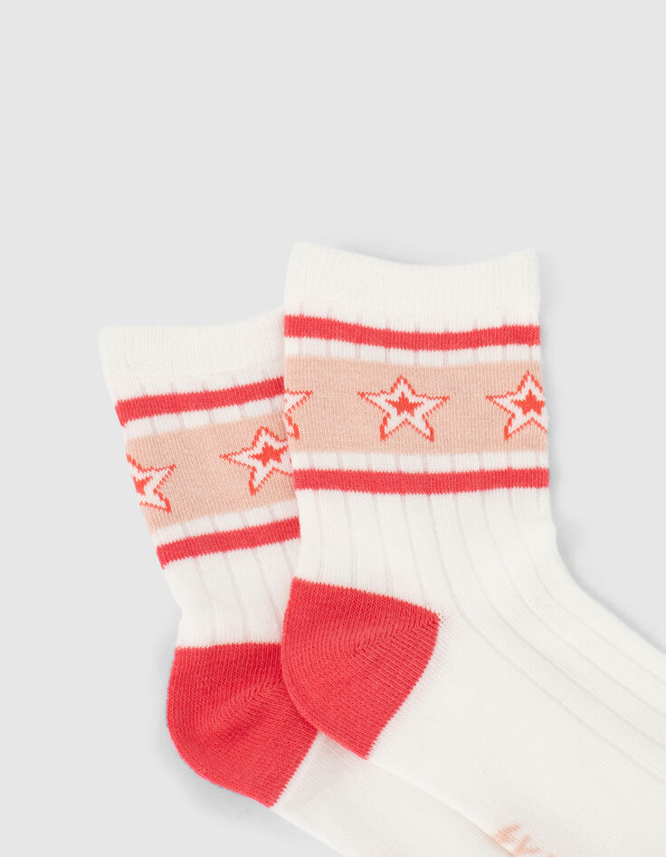 Rosa und weiße Mädchensocken-3
