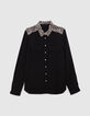 Chemise noire LENZING™ ECOVERO™ détails léo rock Femme-6