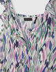 Combi-short blanc cassé imprimé ikat losanges fille-4