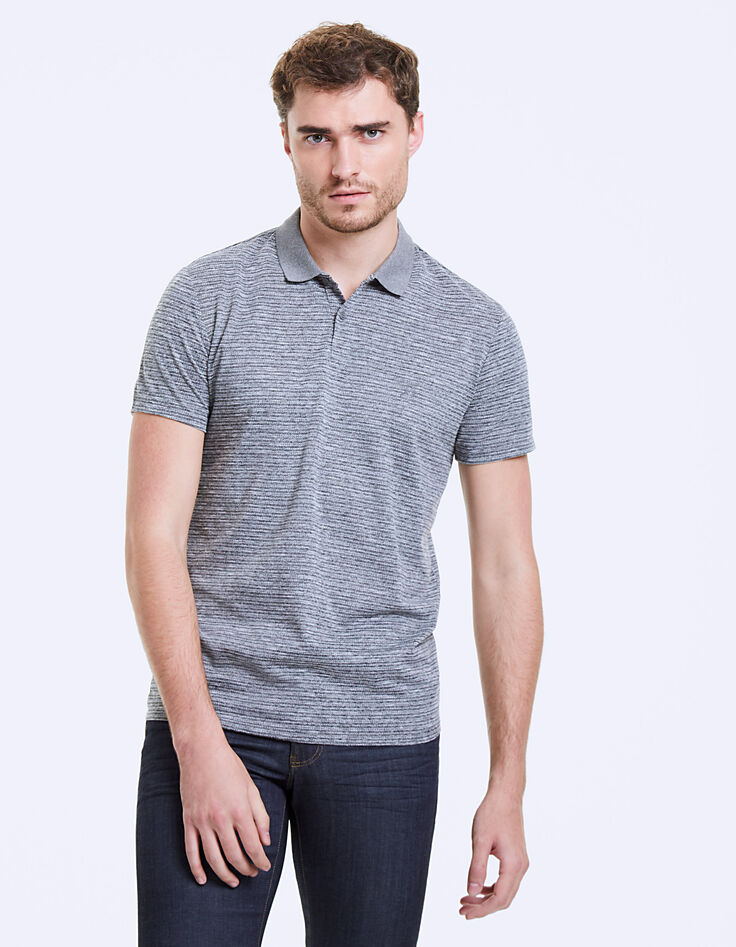 Polo gris falso liso Hombre-2