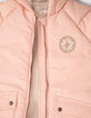 Girls’ pink padded jacket with side zips-6