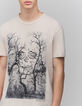 Men's beige tree T-shirt-5