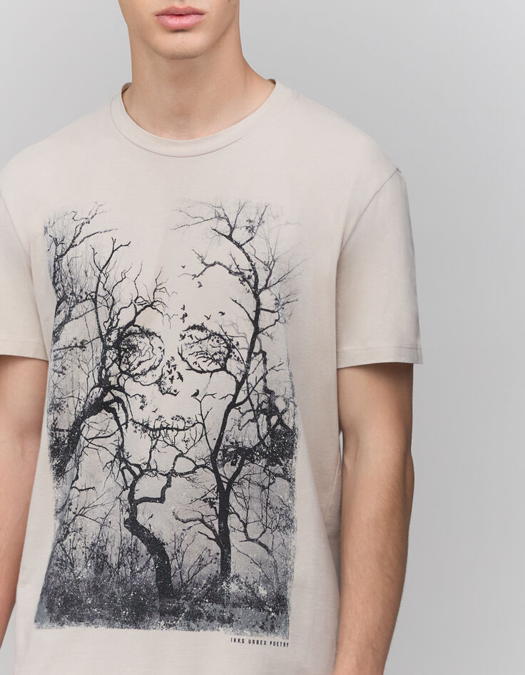 Men's beige tree T-shirt-5