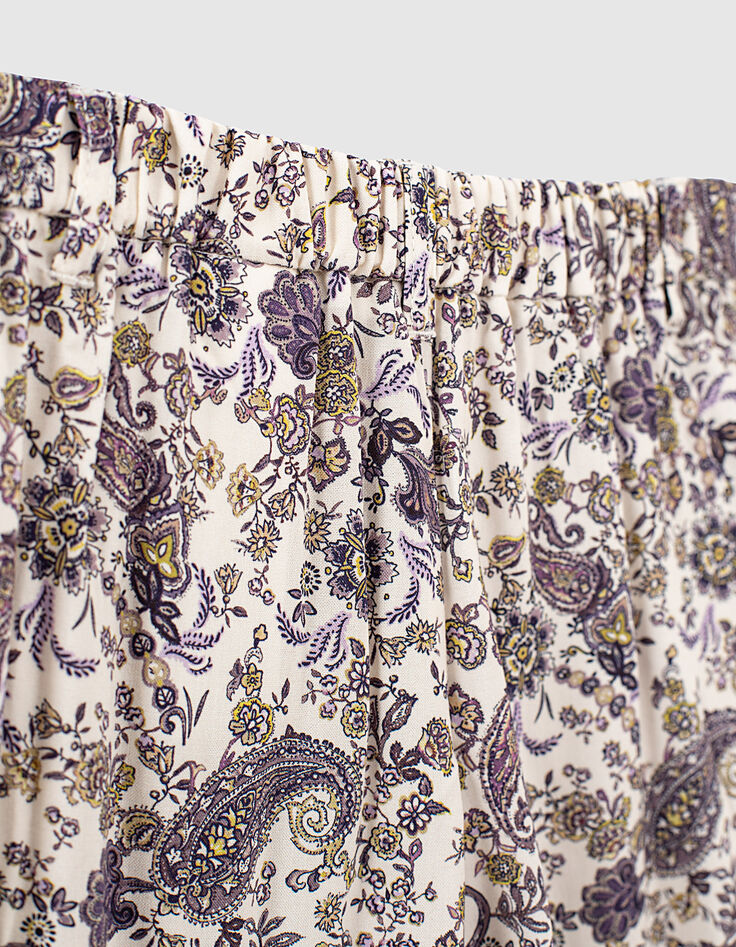 Wijde ecru broek Ecovero® kasjmierprint meisjes-5 Wijde ecru broek Ecovero® kasjmierprint meisjes-5
