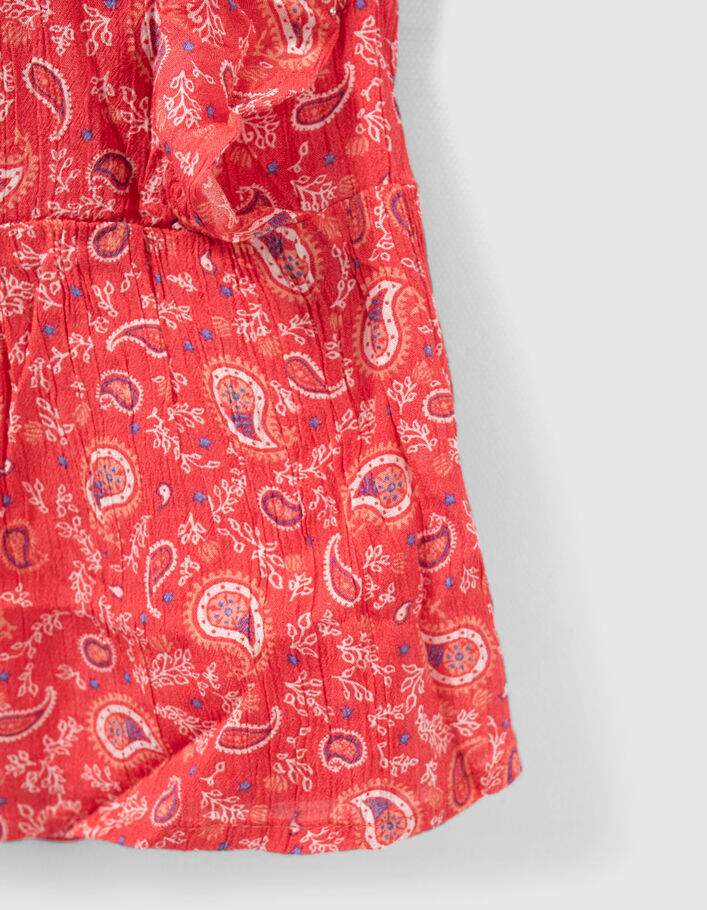 Girls’ red paisley print Lenzing™ Ecovero™ viscose blouse - IKKS