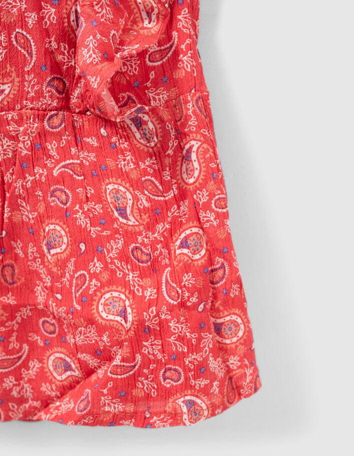 Rote Mädchenbluse aus Ecovero™ mit Paisley-Print - IKKS