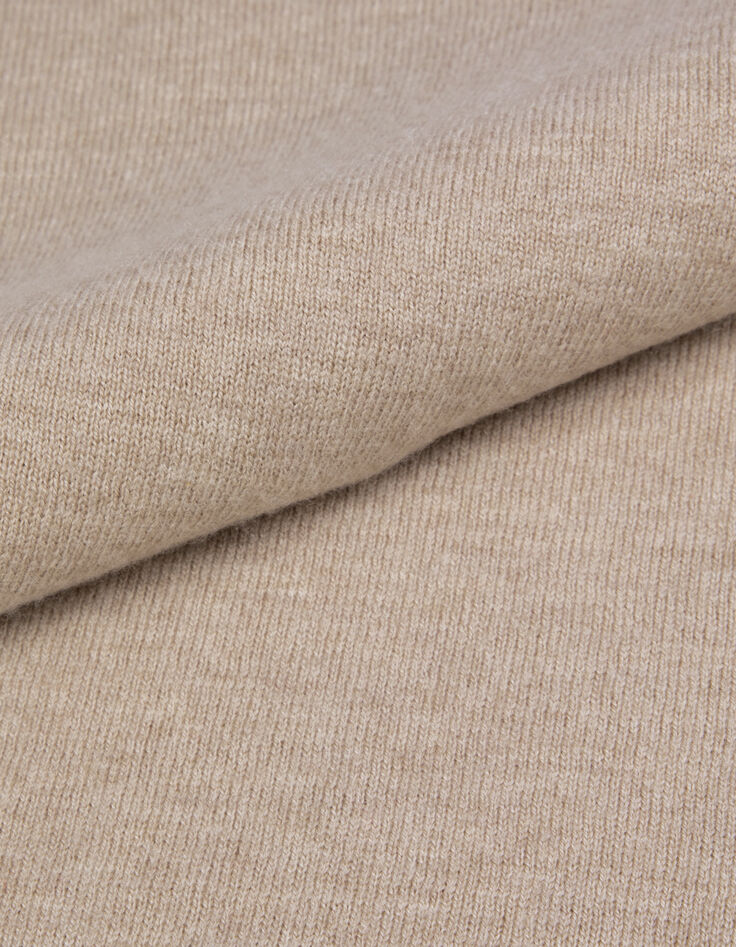 Pull manches longues beige 100% laine Femme-9