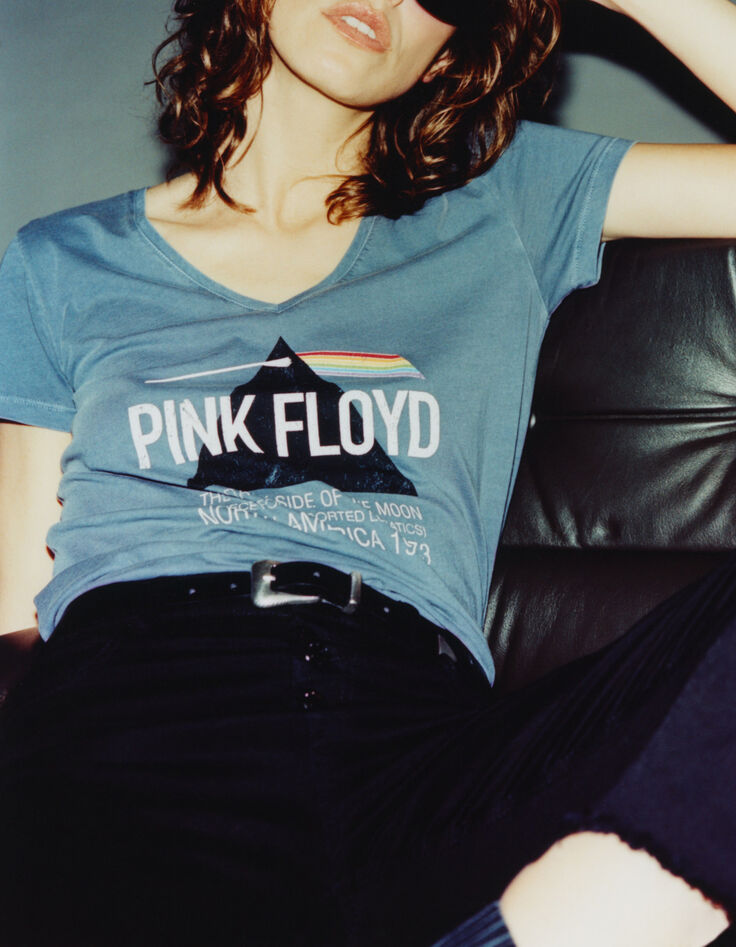 Blaues Damen-T-Shirt mit Albummotiv IKKS – PINK FLOYD-6