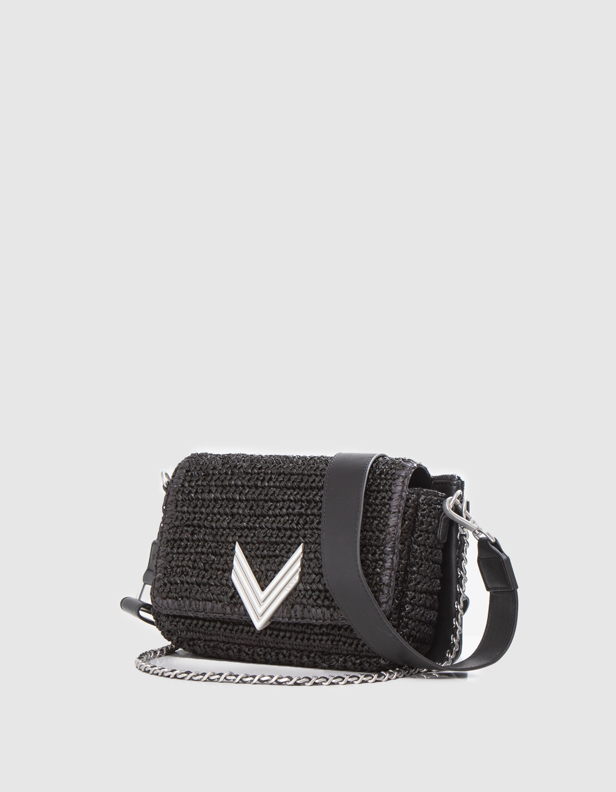 The 111 BAMBOO BEACH black mix raffia and suede for women