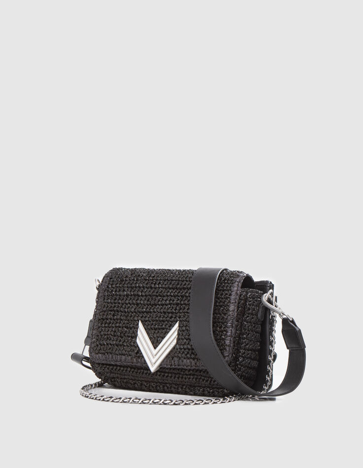 The 111 BAMBOO BEACH black mix raffia and suede for women-2