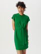 Vestido corto verde cinturón-2