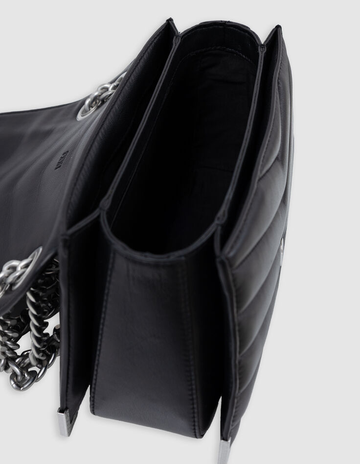Tasche THE 1- schwarz, Leder, Steppnähte Größe M-6