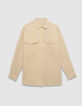 Chemise beige oversize avec maxi poches Femme-5