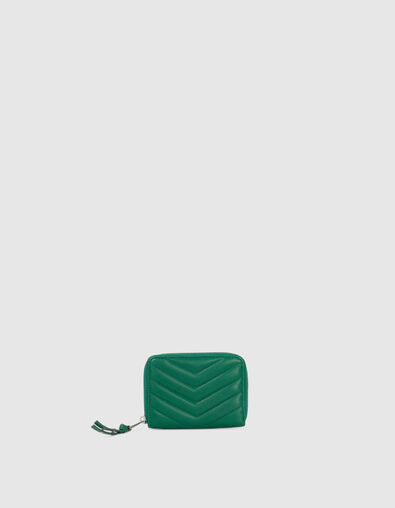 Women’s green leather 1440 mini Compagnon wallet - IKKS