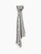 Women’s Tencel zebra print fringed scarf-1