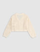 Cardigan écru coton bio tricot ajouré fille-4
