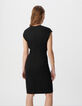 Robe noire fendue maille Milano Femme-3