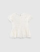 Gebroken witte blouse kant geborduurd meisjes-3