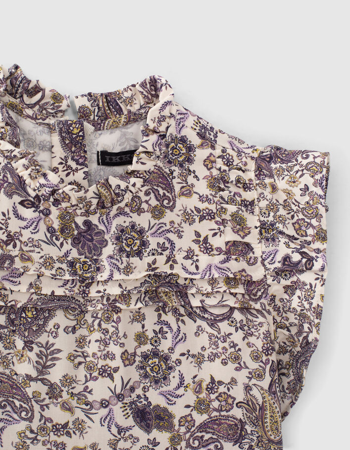 Girls’ ecru paisley print Ecovero® blouse - IKKS