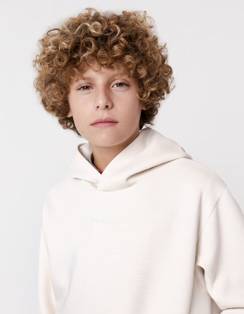 Sudadera crudo mensaje flocado goma niño - IKKS