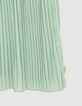 Water green iridescent pleated dress for girl-4