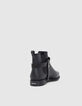 Schwarze Chelsea-Damengummistiefel mit Biker-Schnalle-3