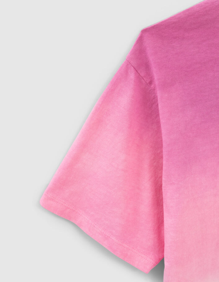 Camiseta rosa deep dye mensaje niña - IKKS