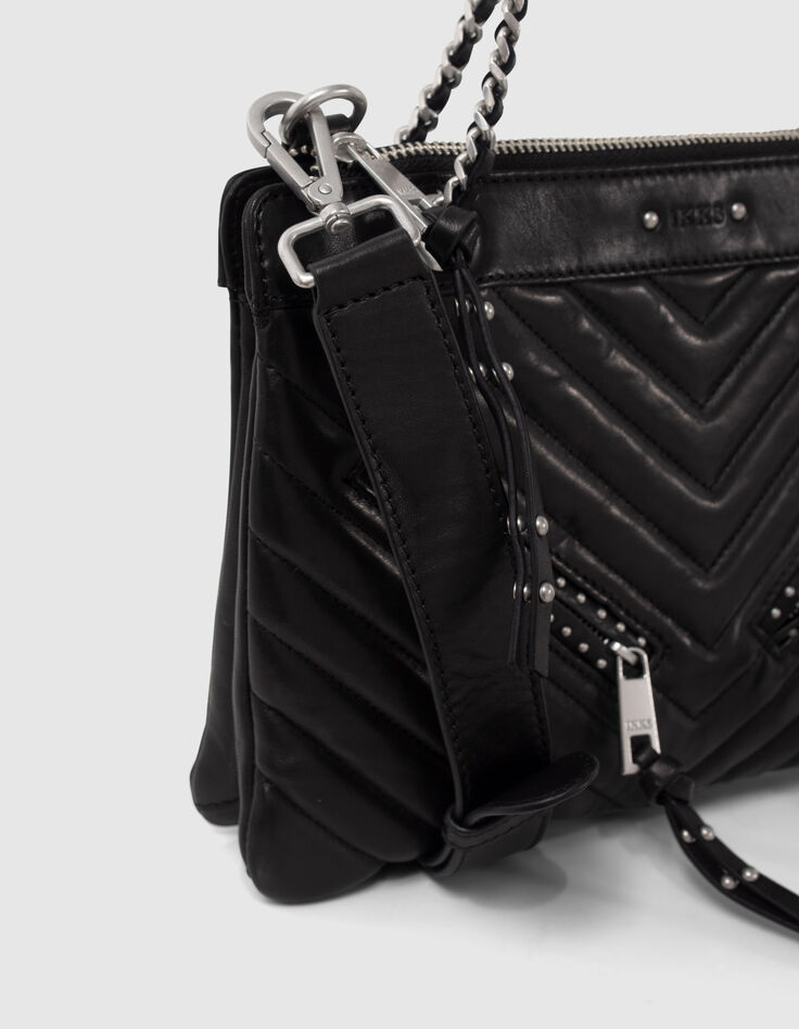 Zwarte leren etuitas 1440 Reporter Rock met studs Dames-2