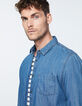 Chemise en jean REGULAR indigo à boutons pressions Homme-5